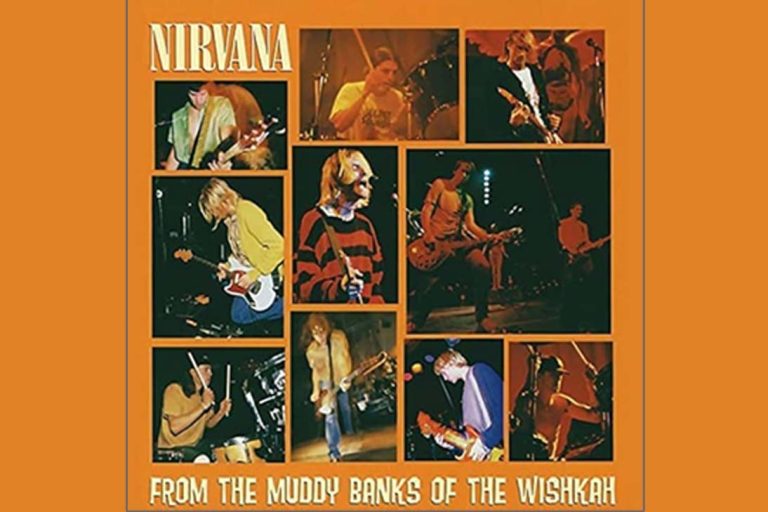Capa do álbum From the Muddy Banks of the Wishkah, do Nirvana, com design gráfico em tons escuros e o nome da banda em destaque.