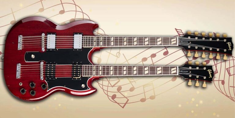 Gibson EDS-1275 Double Neck guitarra vermelha dois braços Jimmy Page Led Zeppelin.