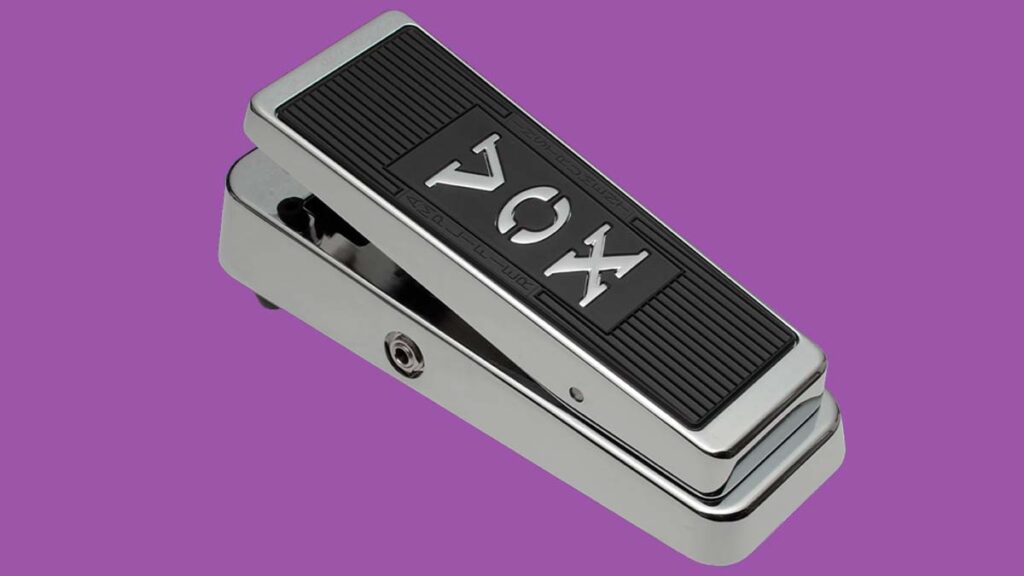 Pedal Clyde McCoy Wah Wah original de 1967 com logo dourado característico e indutor Halo vermelho, primeiro pedal expressivo da história da guitarra.