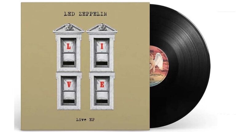 Capa oficial do Live EP Physical Graffiti 50 anos do Led Zeppelin com arte comemorativa do aniversário.