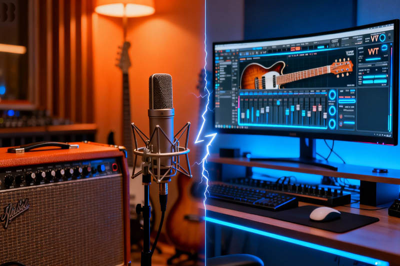 Amplificador Real vs Plugin: Qual Escolher para Seu Home Studio?