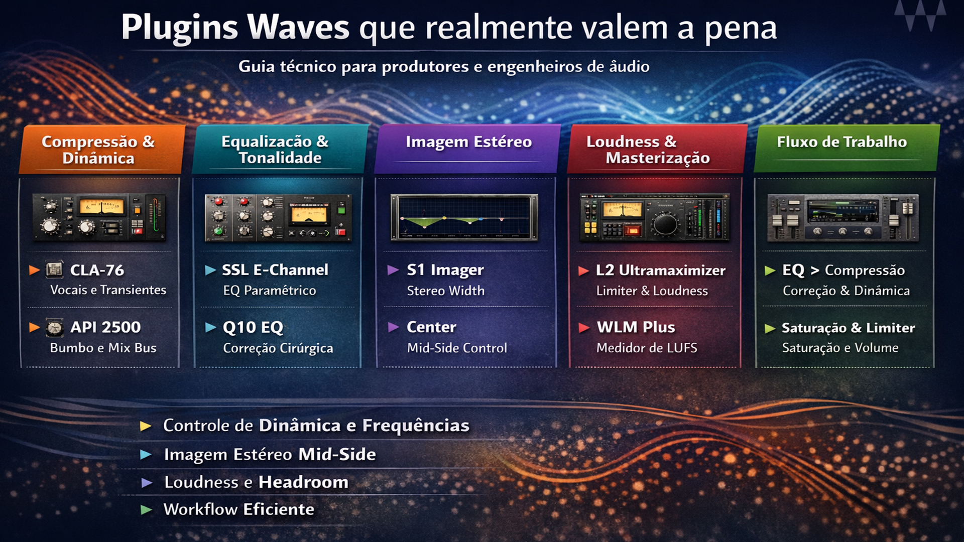 Plugins Waves que realmente valem a pena: Guia técnico para produtores e engenheiros de áudio