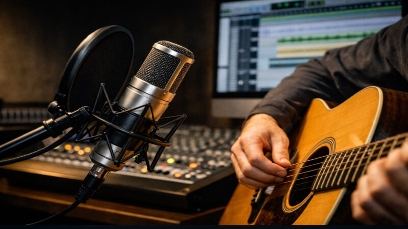 Como posicionar microfone para gravar violão e obter áudio profissional