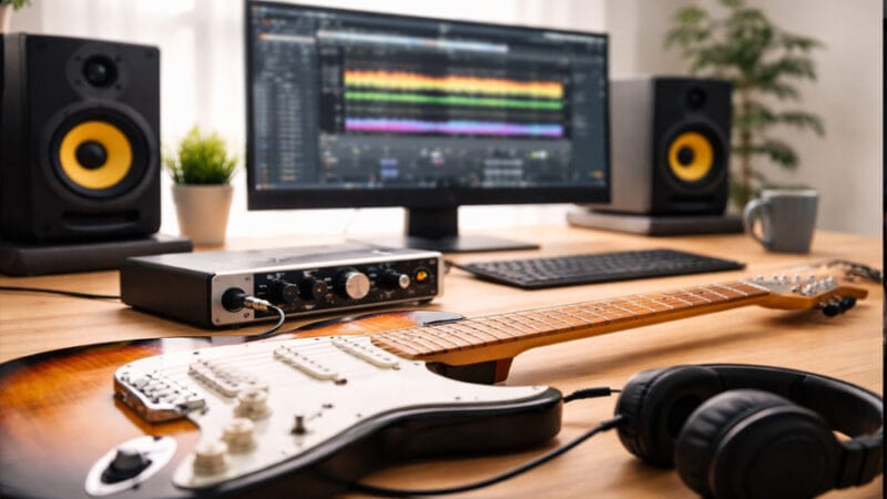 Gravar guitarra em casa com interface e soar profissional