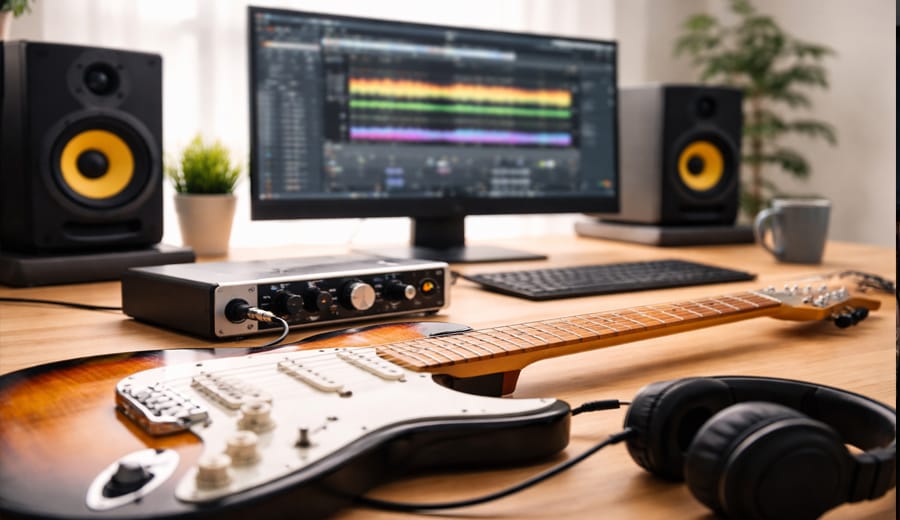 Gravar guitarra em casa com interface e soar profissional